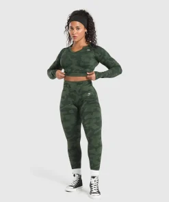 DAMES Gymshark Croptops*Adapt Camo Long Sleeve Crop Top