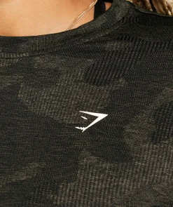 DAMES Gymshark T-shirts*Adapt Camo Seamless Ribbed Long Sleeve Top