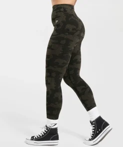 DAMES Gymshark Bedekkende Sportkleding|Leggings*Adapt Camo Seamless Ribbed Leggings