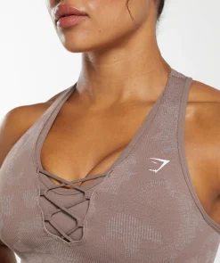 DAMES Gymshark Sport-bh's*Adapt Camo Seamless Sports Bra- Mocha Mauve/Stone Pink
