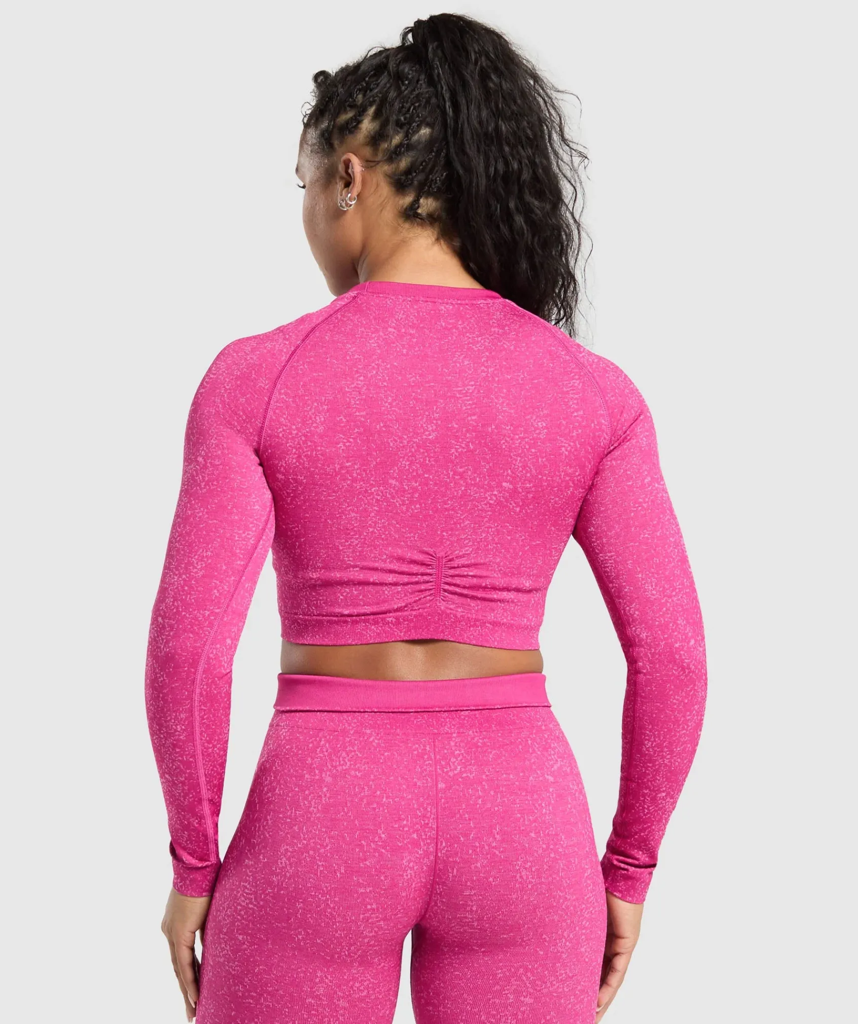 DAMES Gymshark T-shirts*Adapt Fleck Seamless Long Sleeve Crop Top