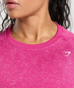 DAMES Gymshark T-shirts*Adapt Fleck Seamless Long Sleeve Crop Top