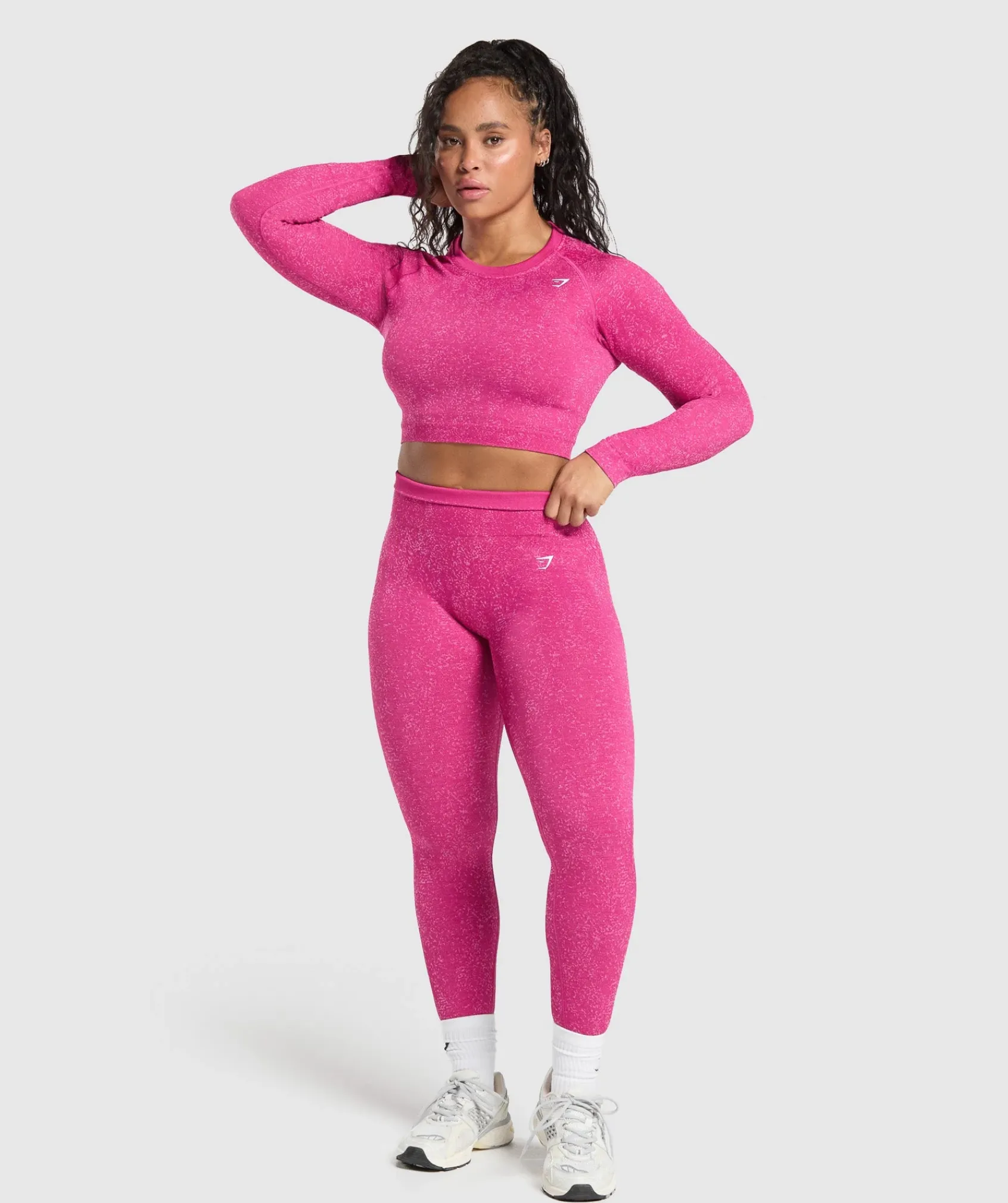 DAMES Gymshark T-shirts*Adapt Fleck Seamless Long Sleeve Crop Top