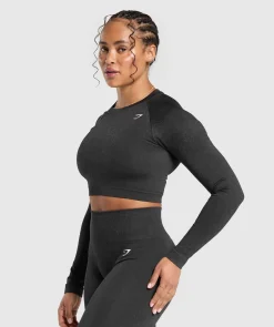 DAMES Gymshark Croptops|T-shirts*Adapt Fleck Seamless Long Sleeve Crop Top