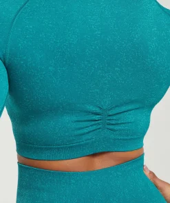 DAMES Gymshark Croptops|T-shirts*Adapt Fleck Seamless Long Sleeve Crop Top