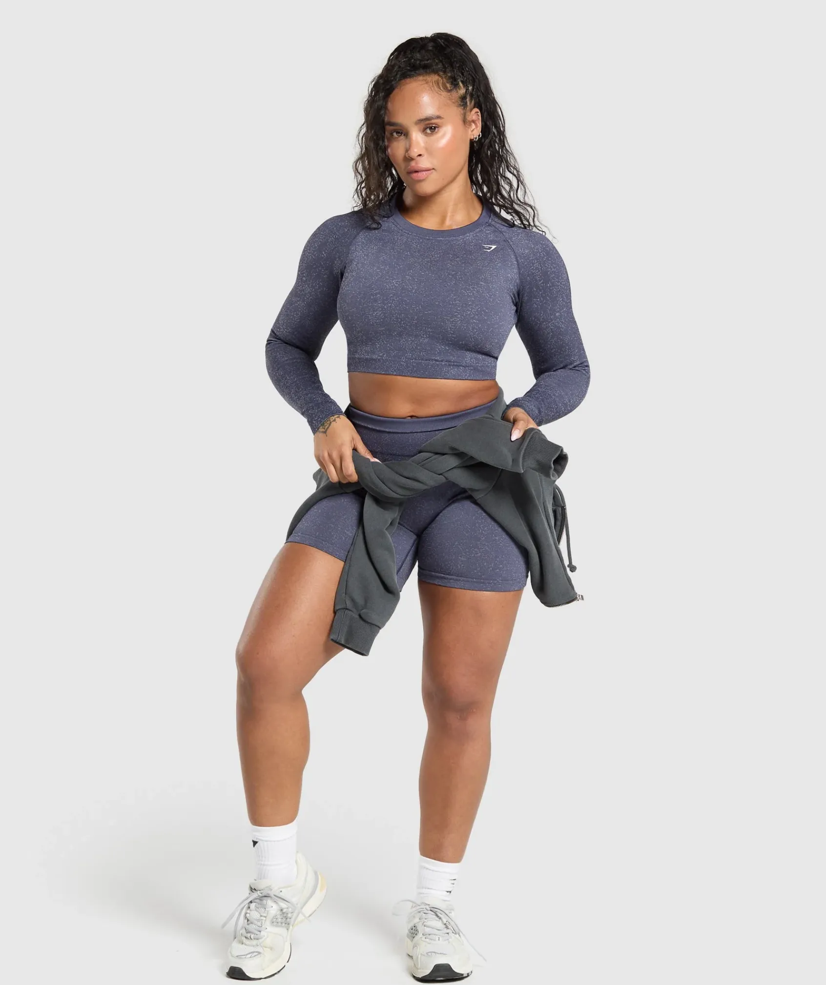 DAMES Gymshark T-shirts*Adapt Fleck Seamless Long Sleeve Crop Top