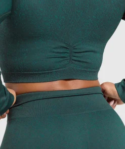 DAMES Gymshark Croptops|T-shirts*Adapt Fleck Seamless Long Sleeve Crop Top