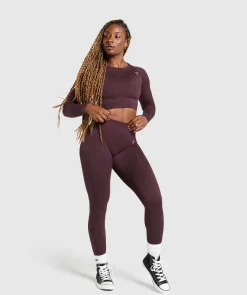 DAMES Gymshark Croptops|T-shirts*Adapt Fleck Seamless Long Sleeve Crop Top
