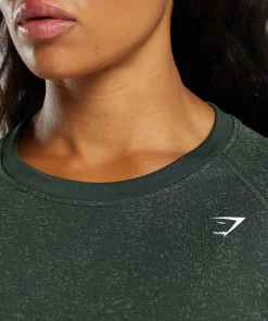 DAMES Gymshark Croptops|T-shirts*Adapt Fleck Seamless Long Sleeve Crop Top