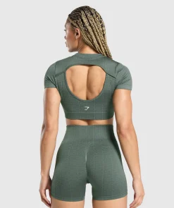 DAMES Gymshark Croptops|T-shirts*Adapt Monogram Seamless Ruched Crop Top
