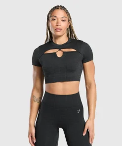 DAMES Gymshark Croptops|T-shirts*Adapt Monogram Seamless Ruched Crop Top