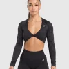DAMES Gymshark Croptops|T-shirts*Adapt Safari Long Sleeve Crop Top