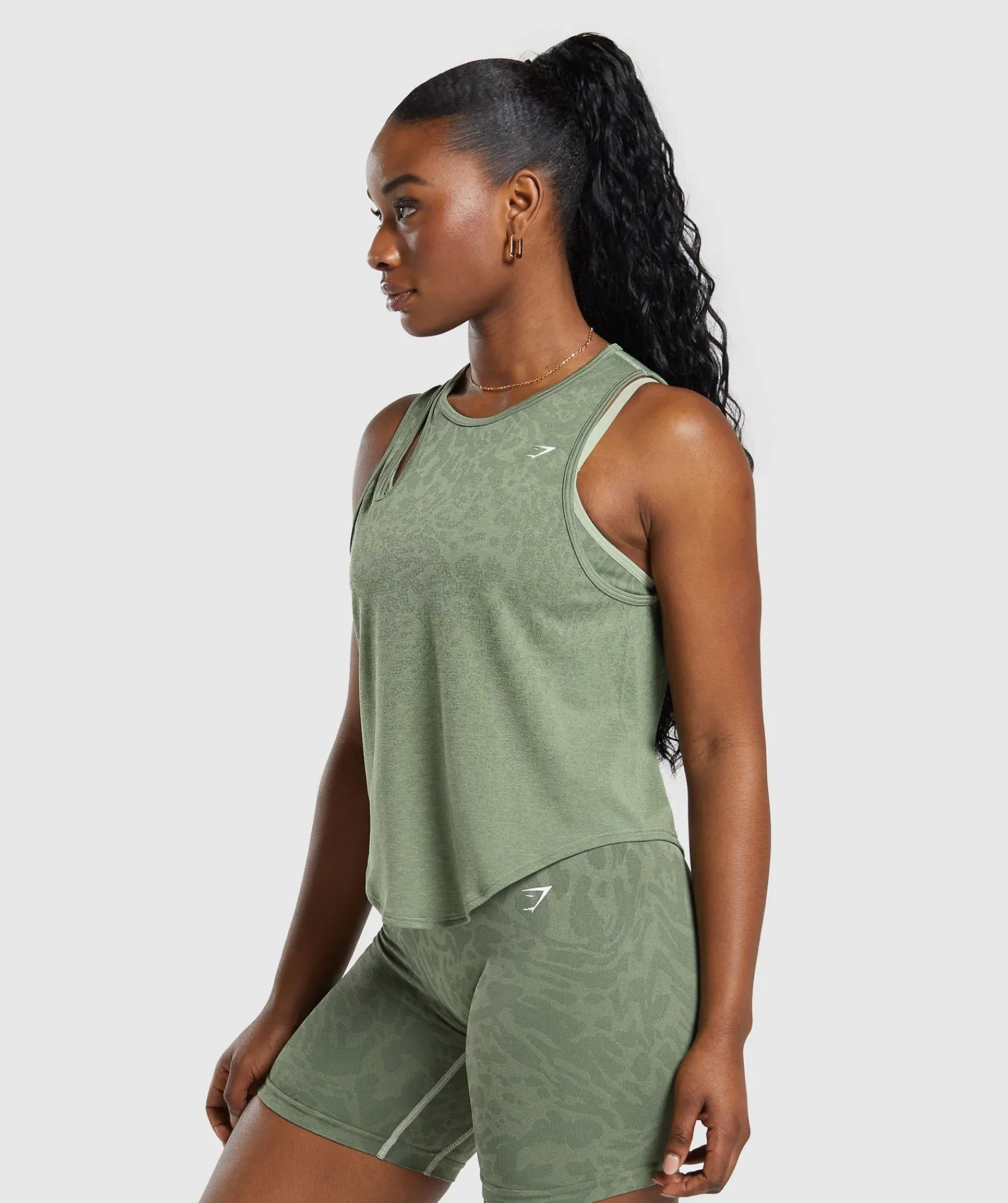 DAMES Gymshark Tanktops|T-shirts*Adapt Safari Seamless Drop Arm Faded Tank