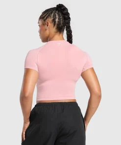 DAMES Gymshark Croptops|T-shirts*Barbell Hearts Seamless Baby Tee