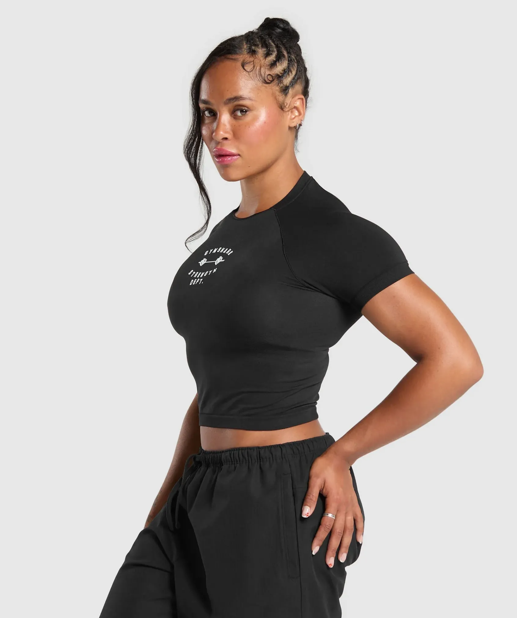DAMES Gymshark Croptops|T-shirts*Barbell Hearts Seamless Baby Tee