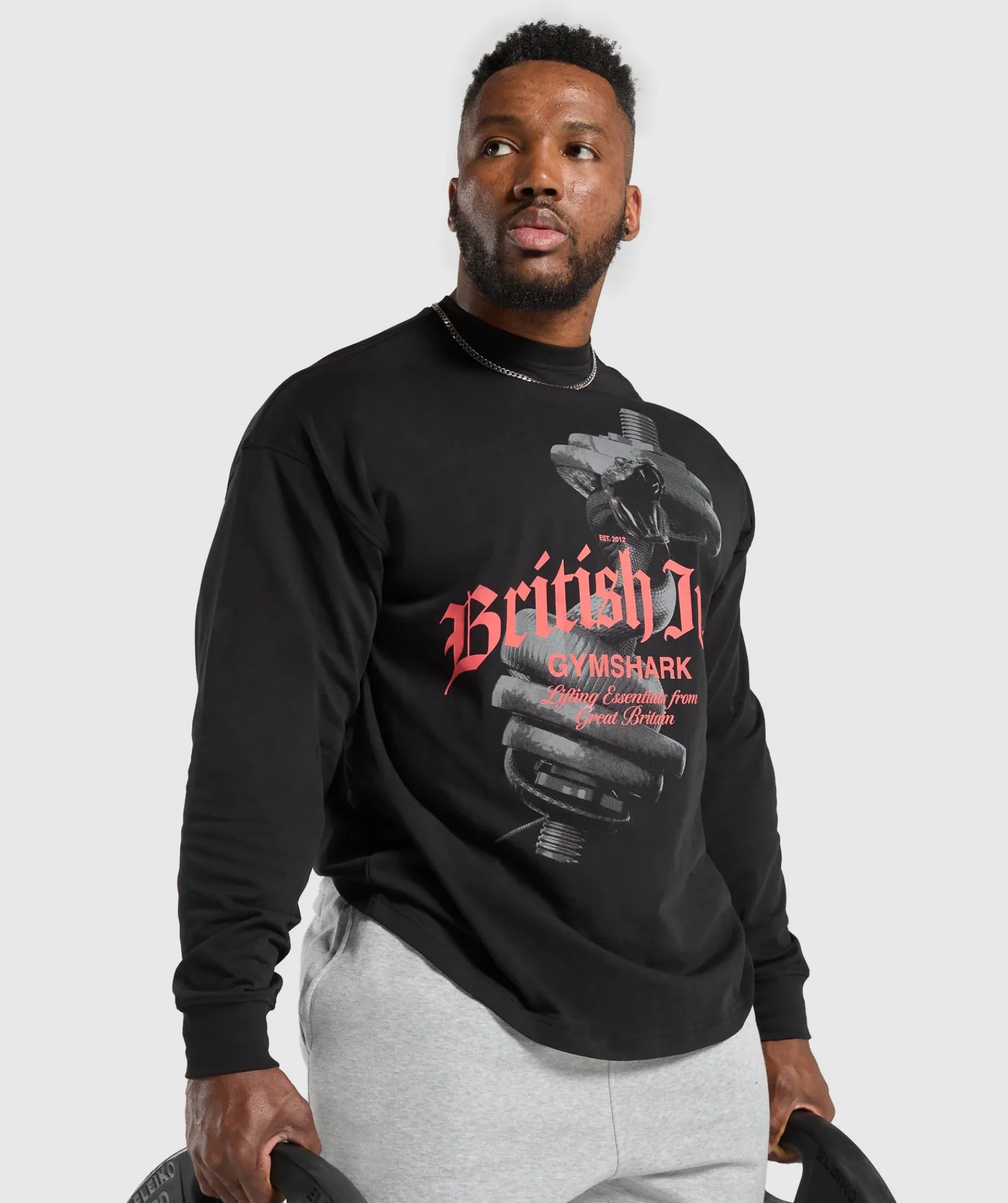 Heren Gymshark T-shirts*British Iron Long Sleeve T-Shirt