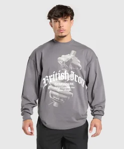Heren Gymshark T-shirts*British Iron Long Sleeve T-Shirt
