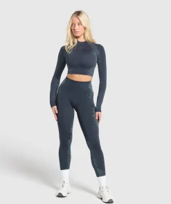 DAMES Gymshark Croptops*Caged Seamless Long Sleeve Crop Top