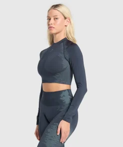 DAMES Gymshark Croptops*Caged Seamless Long Sleeve Crop Top