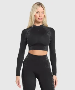 DAMES Gymshark Croptops*Caged Seamless Long Sleeve Crop Top
