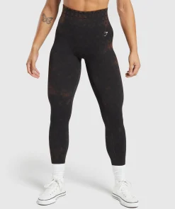 DAMES Gymshark Leggings|Zwarte Leggings*Check Seamless Washed Leggings