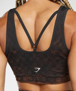 DAMES Gymshark Sport-bh's*Check Seamless Washed Sports Bra