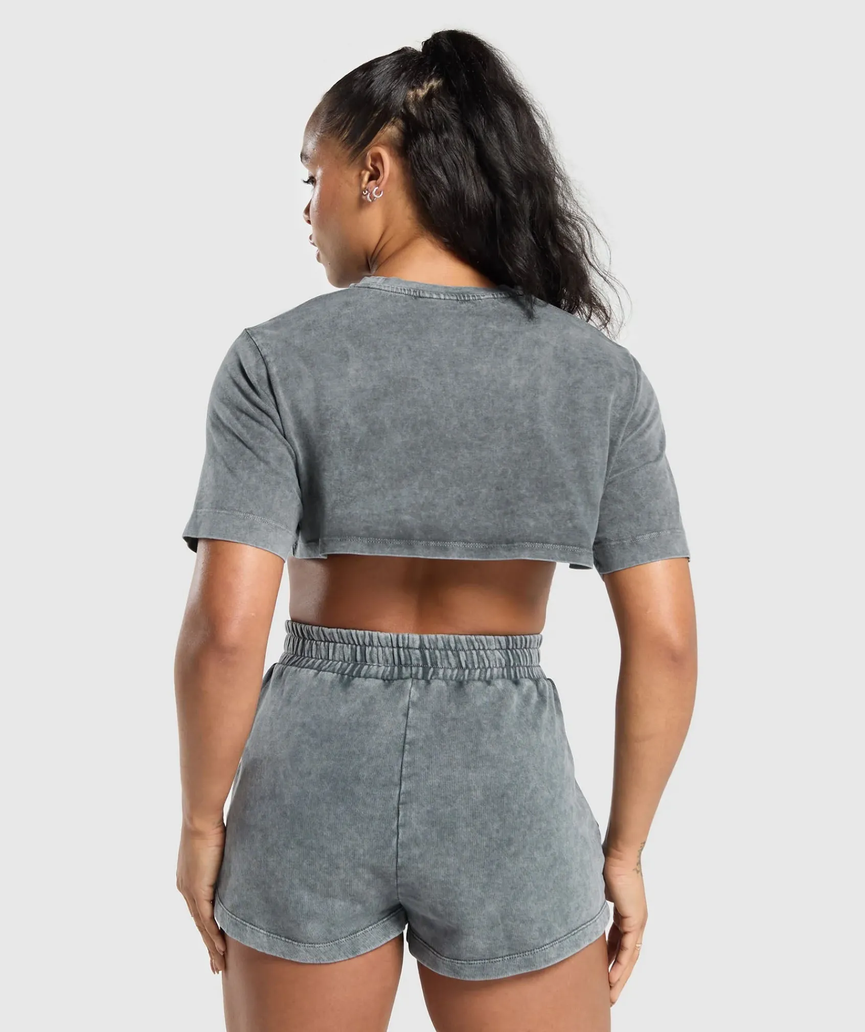 DAMES Gymshark Croptops|T-shirts*Collegiate Shadow Washed Crop Top