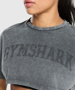 DAMES Gymshark Croptops|T-shirts*Collegiate Shadow Washed Crop Top