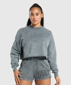 DAMES Gymshark Hoodies & Truien*Collegiate Shadow Washed Midi Sweatshirt