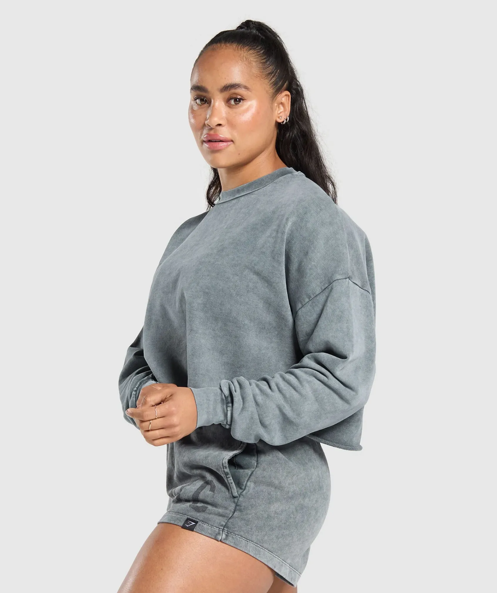 DAMES Gymshark Hoodies & Truien*Collegiate Shadow Washed Midi Sweatshirt