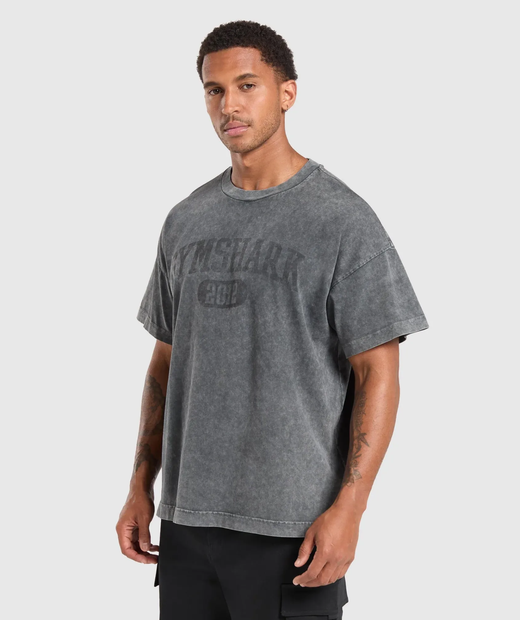 Heren Gymshark T-shirts*Collegiate Shadow Washed T-Shirt