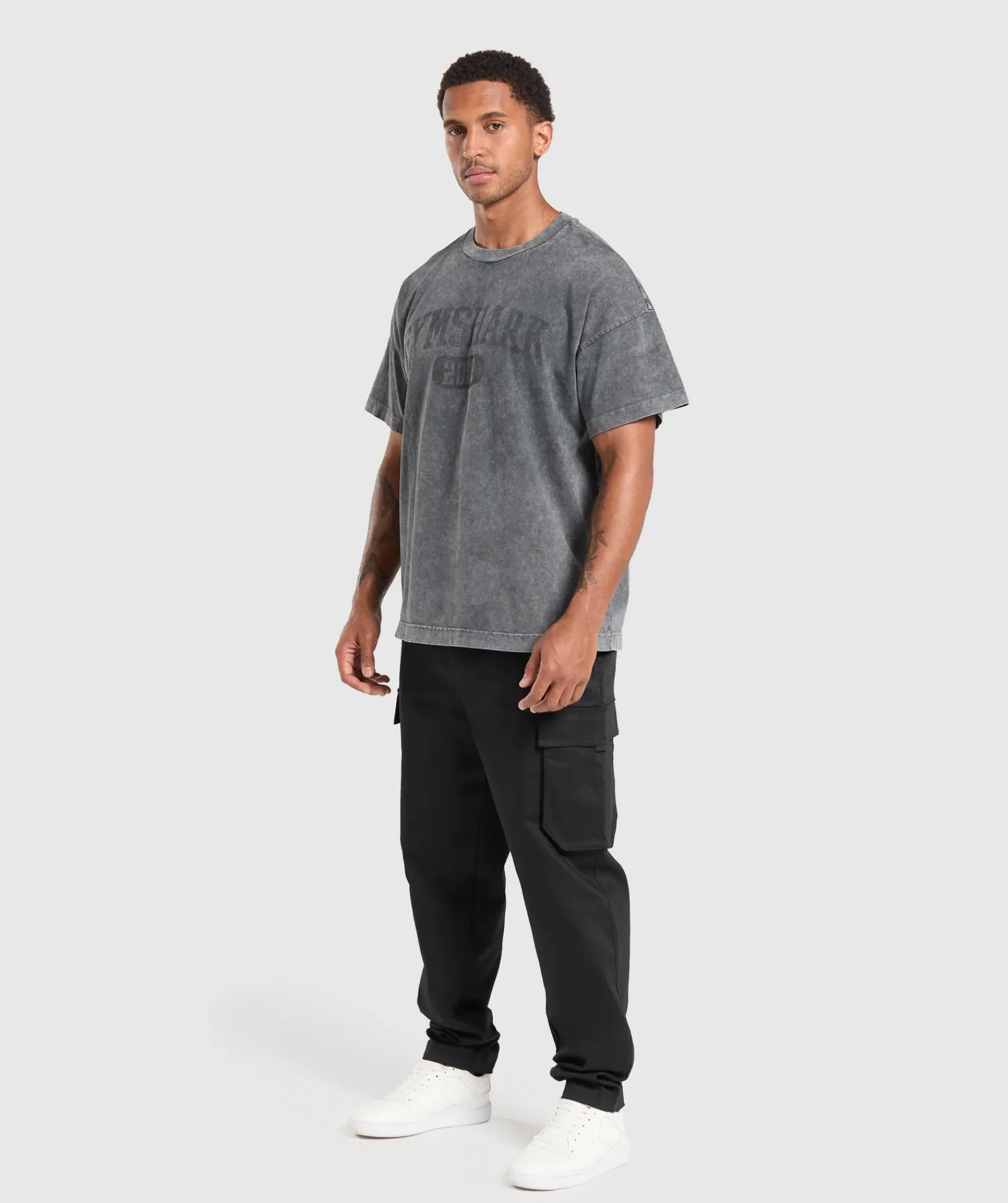 Heren Gymshark T-shirts*Collegiate Shadow Washed T-Shirt