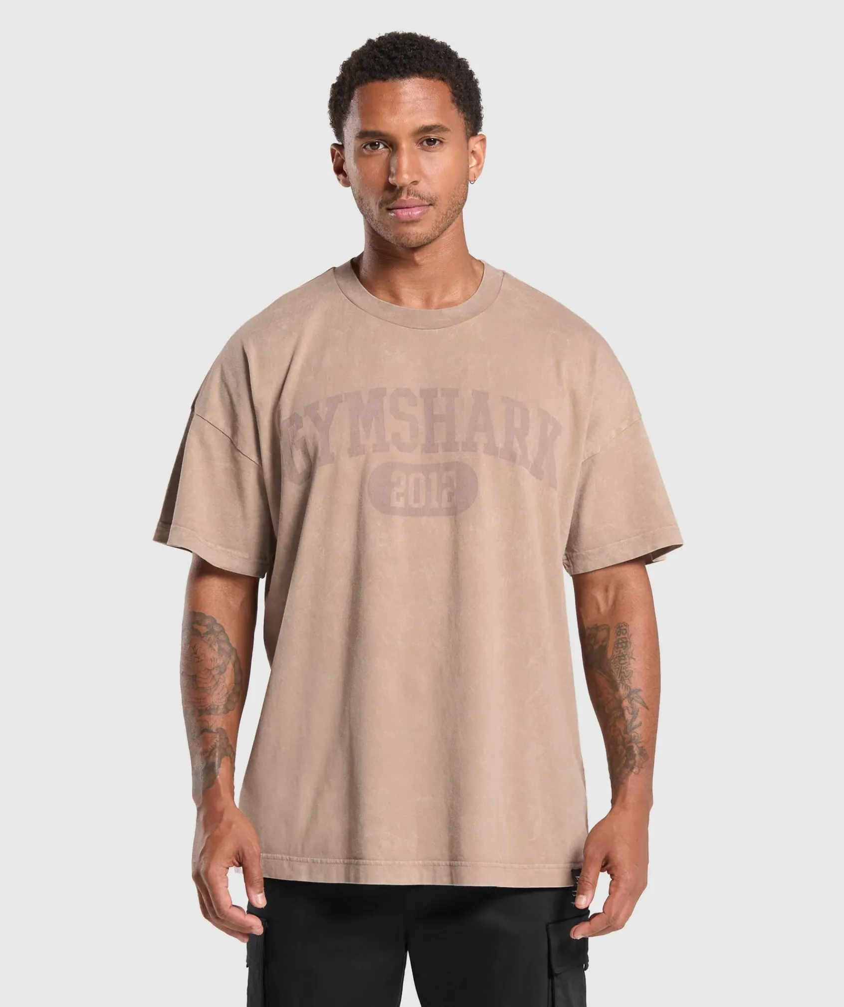 Heren Gymshark T-shirts*Collegiate Shadow Washed T-Shirt