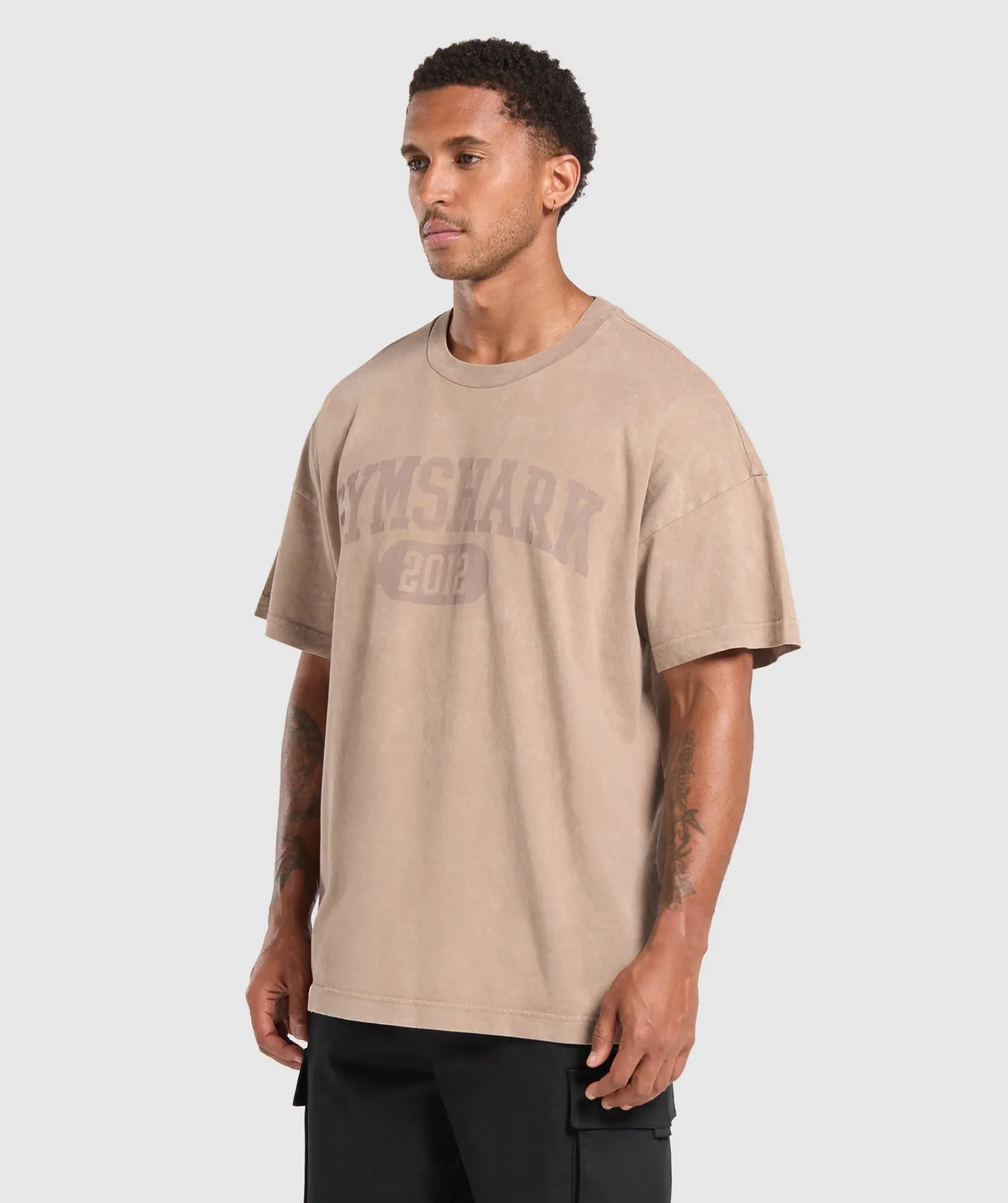 Heren Gymshark T-shirts*Collegiate Shadow Washed T-Shirt