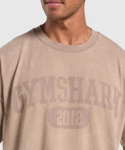 Heren Gymshark T-shirts*Collegiate Shadow Washed T-Shirt