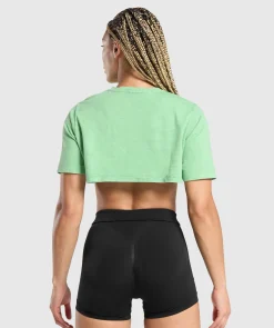 DAMES Gymshark Croptops|T-shirts*Collegiate Shadow Washed Crop Top