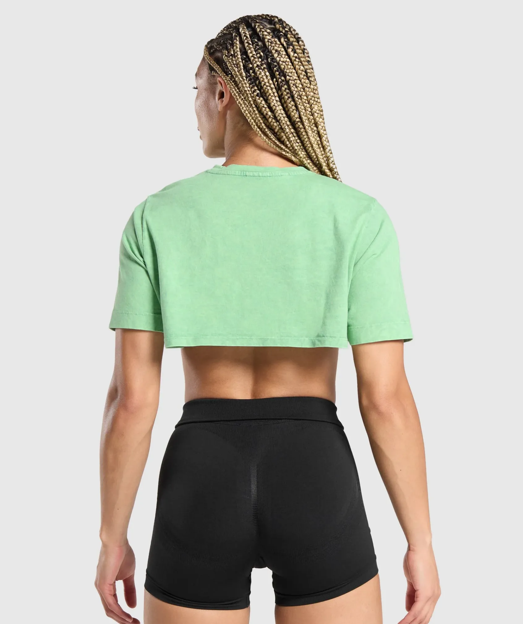 DAMES Gymshark Croptops|T-shirts*Collegiate Shadow Washed Crop Top