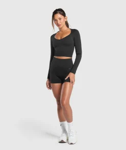 DAMES Gymshark T-shirts*Corset Seamless Long Sleeve Top