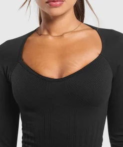 DAMES Gymshark T-shirts*Corset Seamless Long Sleeve Top