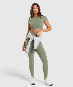 DAMES Gymshark Croptops|T-shirts*Cotton Seamless Crop Top
