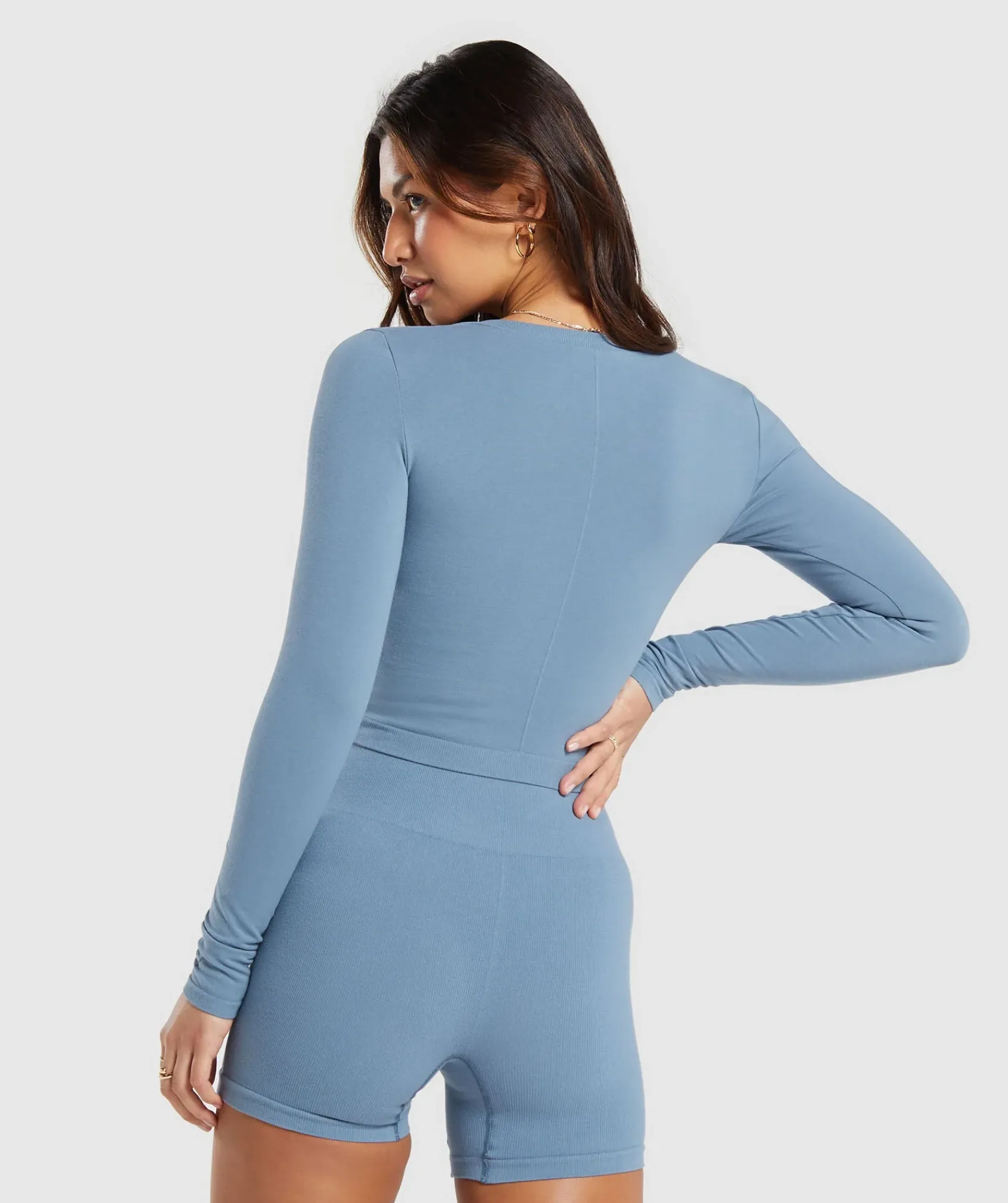 DAMES Gymshark Croptops|T-shirts*Cotton Seamless Long Sleeve Midi Top