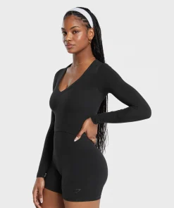 DAMES Gymshark Croptops|T-shirts*Cotton Seamless Long Sleeve Midi Top