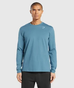 Heren Gymshark T-shirts*Crest Long Sleeve T-Shirt