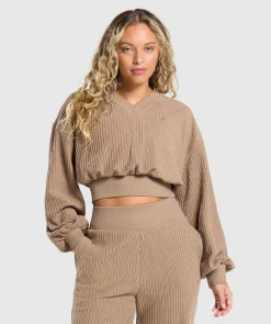DAMES Gymshark Hoodies & Truien*Cropped Cord Sweater