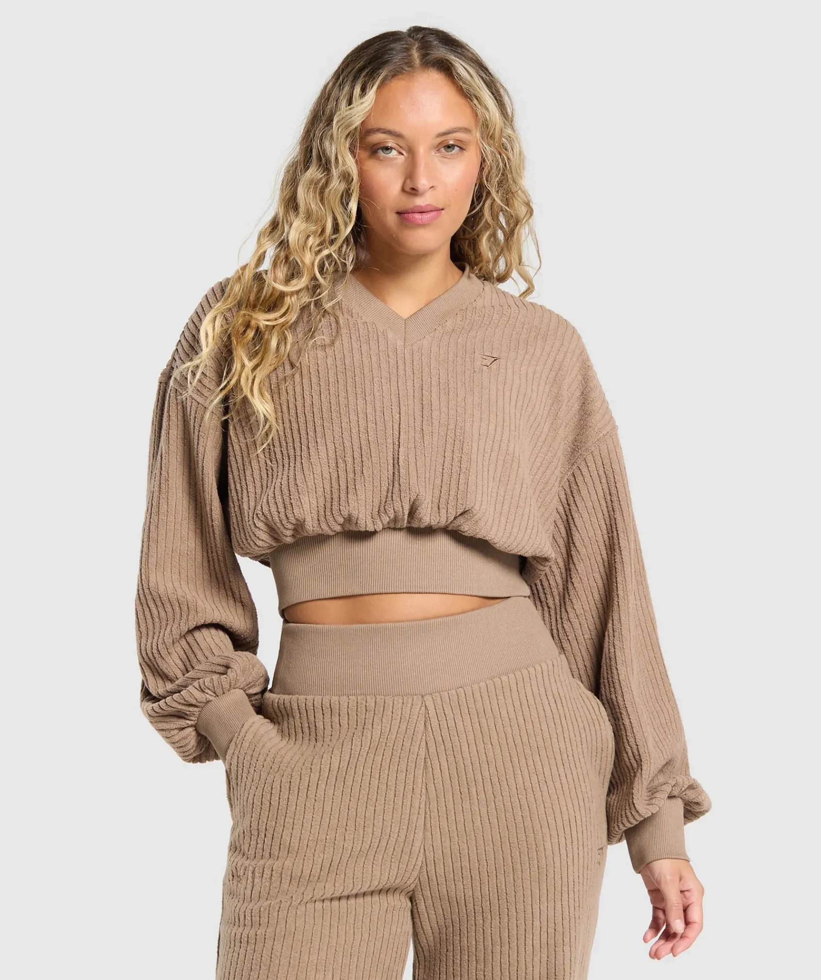 DAMES Gymshark Hoodies & Truien*Cropped Cord Sweater