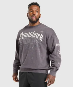 Heren Gymshark Hoodies & Truien*Distressed Graphic Crew