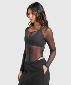 DAMES Gymshark Sportjumpsuit*Elevate Mesh Bodysuit