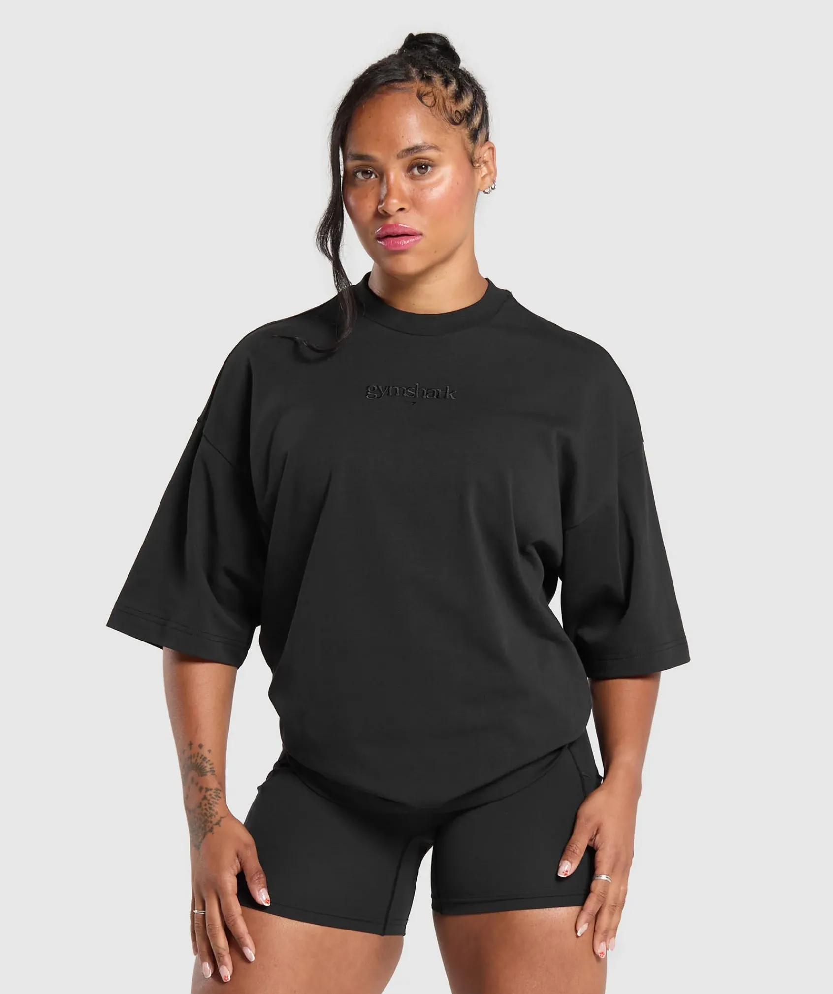 DAMES Gymshark T-shirts*Embroidered Logo Oversized T-Shirt