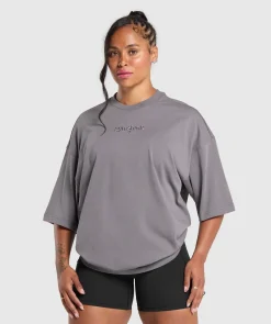 DAMES Gymshark T-shirts*Embroidered Logo Oversized T-Shirt