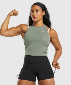 DAMES Gymshark Croptops|Tanktops*Essential Cotton Midi Tank